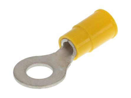 Molex, 19070 Insulated Ring Terminal, 1/4 (M6) Stud Size, Yellow [190700132]; 287-2221