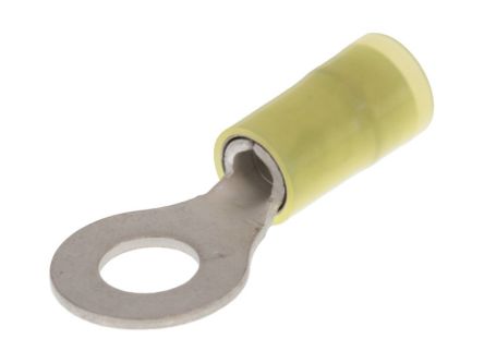 Molex, 19073 Insulated Ring Terminal, 1/4 (M6) Stud Size, Yellow [190730188]; 287-2229