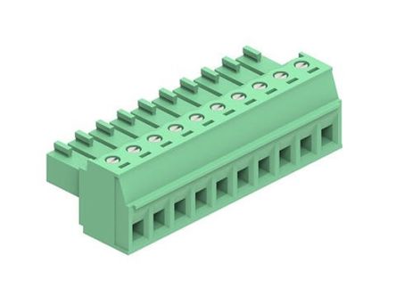 Molex, 3.81mm Pitch, 39510, 10 Way, Horizontal, Pluggable Terminal Block, Plug, 395105010 [395105010]; 287-2288