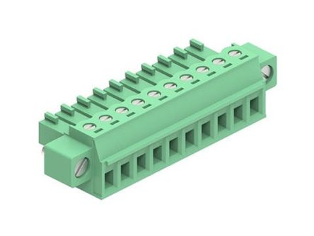 Molex, 3.81mm Pitch, 39514, 10 Way, Horizontal, Pluggable Terminal Block, Plug, 395145010 [395145010]; 287-2295
