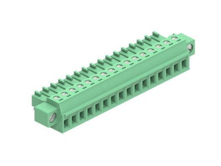 Molex, 3.81mm Pitch, 39514, 16 Way, Horizontal, Pluggable Terminal Block, Plug, 395145016 [395145016]; 287-2298