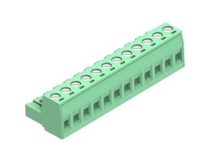 Molex, 5.08mm Pitch, 39530, 12 Way, Horizontal, Pluggable Terminal Block, Plug, 395305012 [395305012]; 287-2323