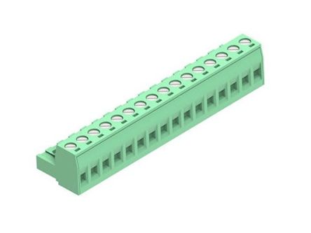 Molex, 5.08mm Pitch, 39530, 16 Way, Horizontal, Pluggable Terminal Block, Plug, 395305016 [395305016]; 287-2327
