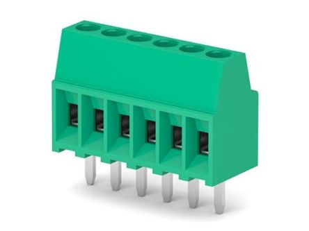 Molex 39773 Series PCB Terminal Block, 6-Contact, 2.54mm Pitch, Vertical Mount, 1-Row [397730006]; 287-2354