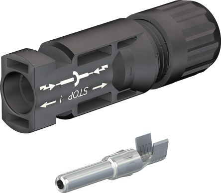 Staubli Cable Coupler MC4 Series, Male, Panel Mount Solar Connector, Cable CSA, 4mm², Rated At 39A, 1 kV PV-KST4 [32.0017P0010-UR]; 287-2928