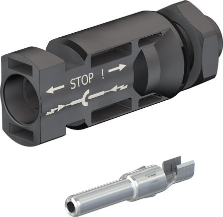 Staubli Cable Coupler MC4 Series, Male, Panel Mount Solar Connector, Cable CSA, 1.5mm², Rated At 17.5A, 1.25 kV PV-ADSP4 [32.0077P0001-UR]; 287-2932