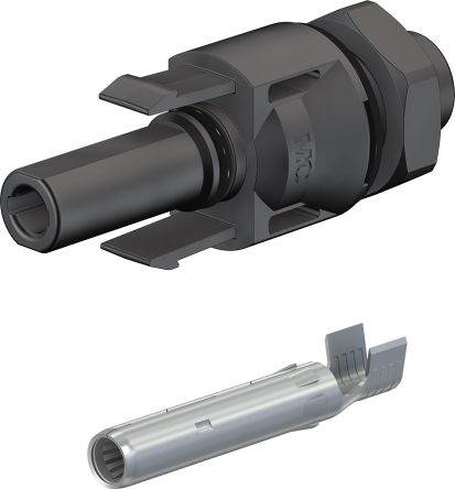 Staubli Cable Coupler MC4 Series, Female, Panel Mount Solar Connector, Cable CSA, 4mm², Rated At 39A, 1.25 kV PV-ADBP4 [32.0078P0001-UR]; 287-2934