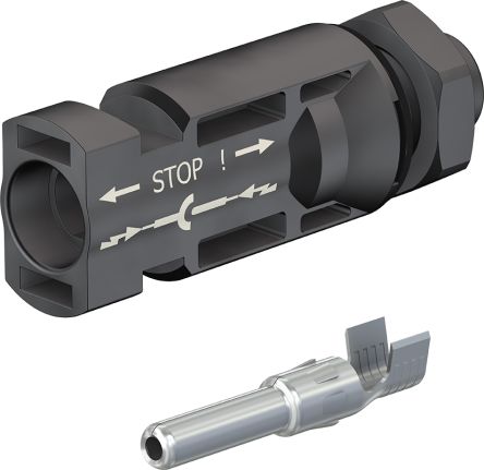 Staubli Cable Coupler MC4 Series, Male, Panel Mount Solar Connector, Cable CSA, 4mm², Rated At 39A, 1.25 kV PV-ADSP4 [32.0079P0001-UR]; 287-2937