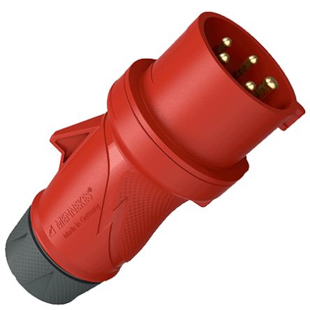 MENNEKES, PowerTOP Xtra IP54 Red 5P Connector Plug, Rated At 16A, 400 V [13510]; 287-2984