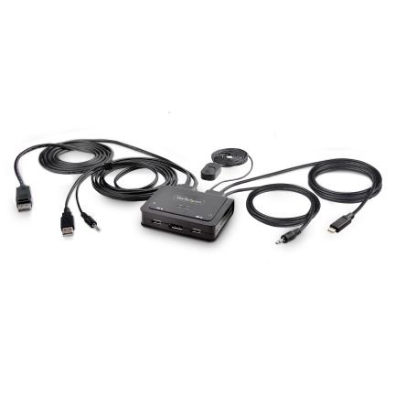 StarTech.com 2 Port DisplayPort KVM Switch, USB-C 5120x1440 Maximum Resolution [C2-D46-UAC-CBL-KVM]; 287-3338
