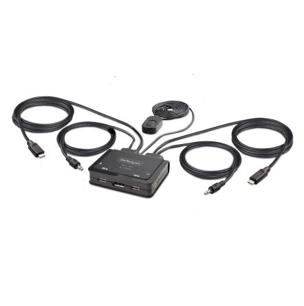 StarTech.com 2 Port USB KVM Switch, 3.5 mm Stereo 5120x1440 Maximum Resolution [C2-D46-UC2-CBL-KVM]; 287-3339