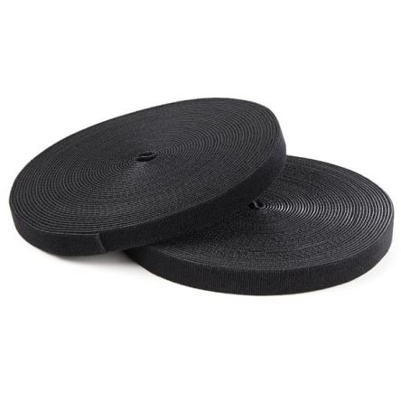 StarTech.com Cable Ties, Hook and Loop, 25ft x 17.78 mm, Black Nylon, Pk-1 [HKLP25]; 287-3356