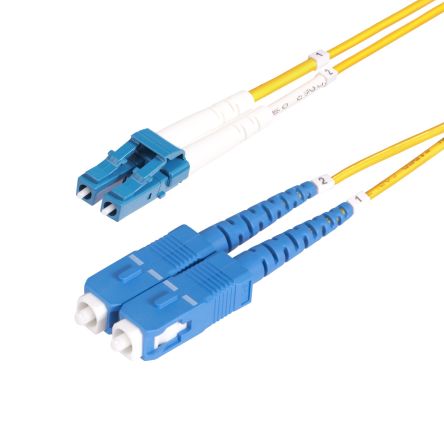 StarTech.com LC to SC Duplex Single Mode OS2 Fibre Optic Cable, Yellow, 20m [SMLCSC-OS2-20M]; 287-3418