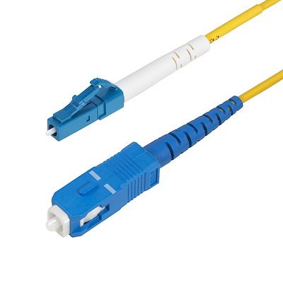 StarTech.com LC to SC Simplex Single Mode OS2 Fibre Optic Cable, Yellow, 15m [SPSMLCSC-OS2-15M]; 287-3433