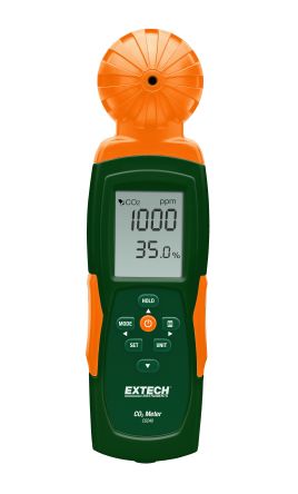 Extech CO240 Air Quality Meter for Dew Point, Humidity, Temperature, +50°C Max, 90%RH Max, Battery-Powered [CO240]; 287-3804