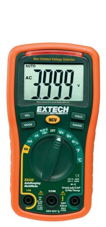 Extech EX330 LCD Multimeter, 10A ac Max, 10A dc Max, 600V ac Max [EX330]; 287-3811
