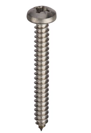 RS PRO Stainless Steel Pan Head Self Tapping Screw, N°2 x 1/4in Long 6.5mm Long [0]; 287-4014