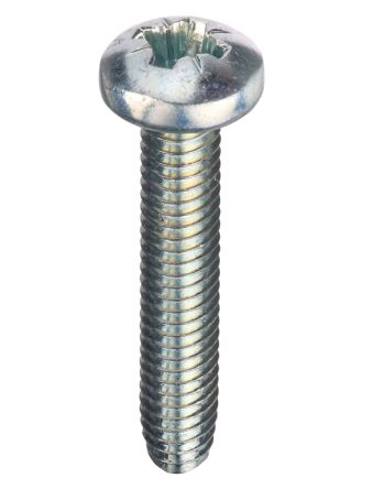 RS PRO Bright Zinc Plated Steel Pan Head Thread Forming Screw, M6 x 0.984in Long 25mm Long [0]; 287-4150