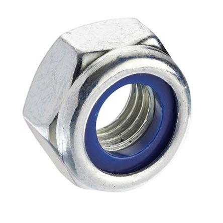 RS PRO, Bright Zinc Plated Steel Hex Nut, DIN 985, M18 [0]; 287-4161