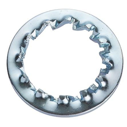 RS PRO Bright Zinc Plated Steel Internal Tooth Washers, M3, DIN 6798J [0]; 287-4174