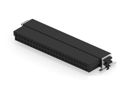 ERNI 154742 Series Vertical Surface PCB Header, 50 Contact(s), 1.27 mm Pitch, 2 Row(s), Shrouded [154742-E]; 287-4275