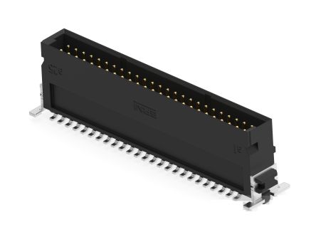ERNI 234208 Series Vertical Surface PCB Header, 50 Contact(s), 1.27 mm Pitch, 2 Row(s), Shrouded [234208-E]; 287-4328