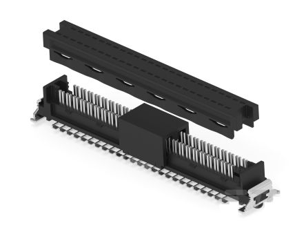 ERNI SMC Series Vertical Surface PCB Header, 50 Contact(s), 1.27 mm Pitch, 2 Row(s), Shrouded [244630-E]; 287-4339