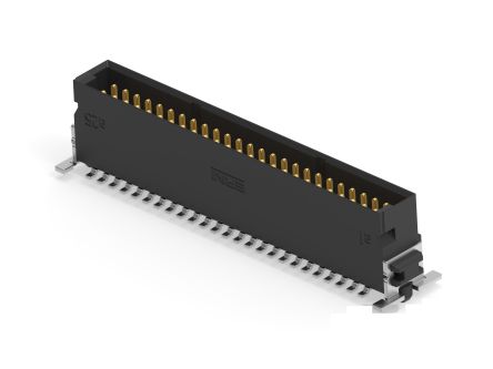 ERNI 244856 Series Vertical Surface PCB Header, 50 Contact(s), 1.27 mm Pitch, 2 Row(s), Shrouded [244856-E]; 287-4348