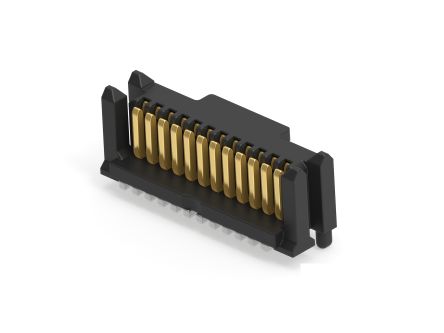 ERNI 254168 Series Vertical Surface PCB Header, 12 Contact(s), 0.8 mm Pitch, 1 Row(s), Shrouded [254168-E]; 287-4354