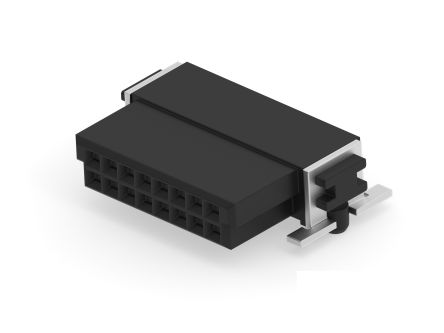 ERNI 354078 Series Vertical Surface PCB Header, 16 Contact(s), 1.27 mm Pitch, 2 Row(s), Shrouded [354078-E]; 287-4363