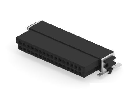 ERNI 354080 Series Vertical Surface PCB Header, 32 Contact(s), 1.27 mm Pitch, 2 Row(s), Shrouded [354080-E]; 287-4368