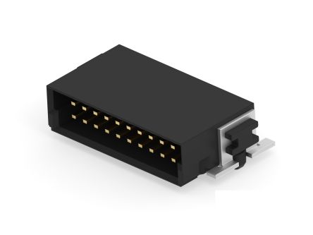 ERNI 354095 Series Vertical Surface PCB Header, 20 Contact(s), 1.27 mm Pitch, 2 Row(s), Shrouded [354095-E]; 287-4372