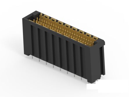 ERNI 354188 Series Vertical Surface PCB Header, 50 Contact(s), 1 mm Pitch, 2 Row(s), Shrouded [354188-E]; 287-4378