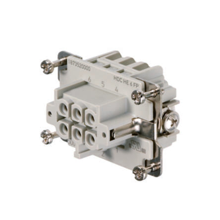 Weidmüller Contact Insert, 24A, Female, HE Series, 6 Contacts [1873520000]; 287-4632