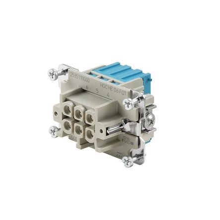 Weidmüller Contact Insert, 24A, Female, HE Series, 6 Contacts [2535110000]; 287-4713
