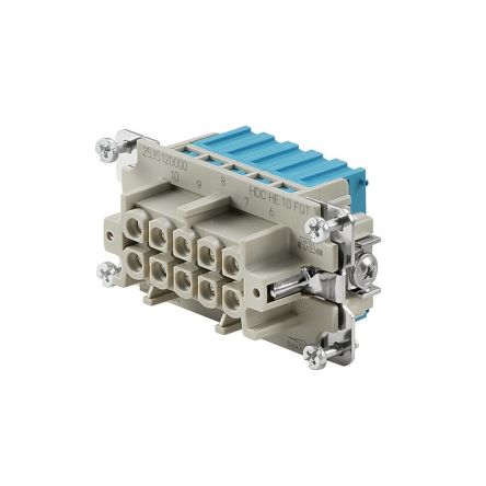 Weidmüller Contact Insert, 16A, Female, HE Series, 10 Contacts [2535120000]; 287-4714
