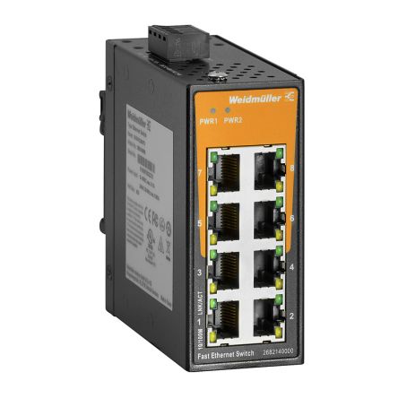 Weidmüller Unmanaged 8 x RJ45 Port Network Switch [2682140000]; 287-4744
