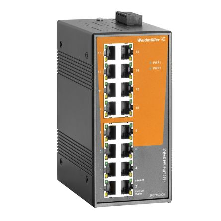 Weidmüller Unmanaged 16 x RJ45 Port Network Switch [2682150000]; 287-4745