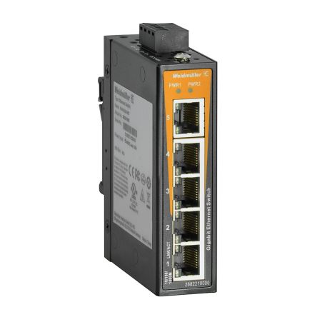 Weidmüller Unmanaged 5 x RJ45 Port Network Switch [2682210000]; 287-4753