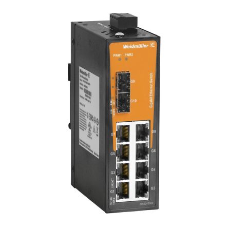 Weidmüller Unmanaged 8 x RJ45 Port Network Switch [2682240000]; 287-4756