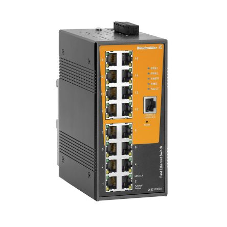 Weidmüller Managed 16 x RJ45 Port Network Switch [2682310000]; 287-4762