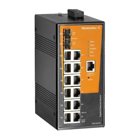 Weidmüller Managed 12 x RJ45 Port Network Switch [2682360000]; 287-4767