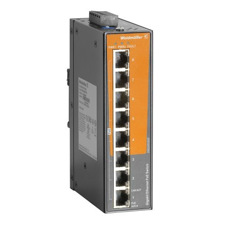 Weidmüller Unmanaged 8 x RJ45 Port Network Switch With PoE [2682400000]; 287-4772