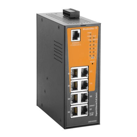Weidmüller Managed 8 x RJ45 Port Network Switch With PoE [2682420000]; 287-4775