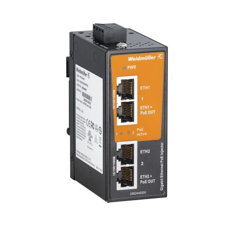 Weidmüller Managed 2 x RJ45 Port Network Switch With PoE [2682440000]; 287-4777