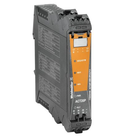 Weidmüller ACT20P Series Limit Signal Transmitter, Voltage Input, Relay Output, 500V Supply [7760054165]; 287-5331