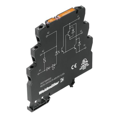 Weidmüller MOS Series Solid State Relay, 0.5 A Load, Chassis Mount, 48 V ac/dc Load, 24 V ac/dc Control [8937980000]; 287-5345
