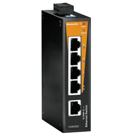 Weidmüller Unmanaged 5 x RJ45 Port Network Switch [1240850000]; 287-5426
