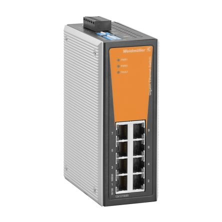 Weidmüller Unmanaged 8 x RJ45 Port Network Switch [1241270000]; 287-5432
