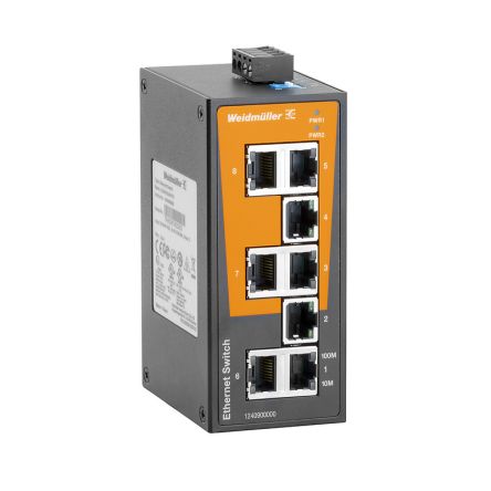 Weidmüller Unmanaged 8 x RJ45 Port Network Switch [1286560000]; 287-5441